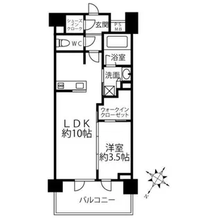 クリオラベルヴィ横濱サウス【10階】の間取り