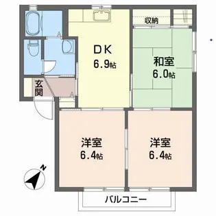 サンハイム あおい【2階】の間取り