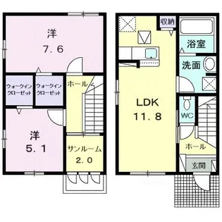 スマイルヴィラ水元【1階】の間取り