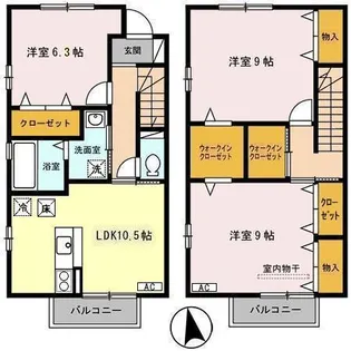 プルミエ・ラムール D【1階】の間取り