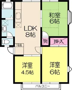 花畑ロイヤルパーク【2階】の間取り