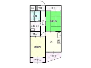 マンションリバーポート【2階】の間取り
