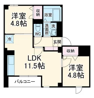 ラ・パートメント本千葉【4階】の間取り