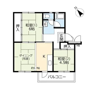 URこま川【5階】の間取り