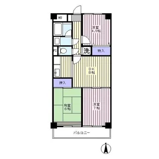 サンパレス徳丸第2【4階】の間取り