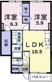 ベラ・スタジオーネ【1階】の間取り