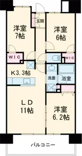 レーベン・グランデ美田園【13階】の間取り