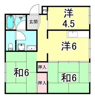 清水が丘コーポラス【5階】の間取り