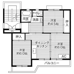 ビレッジハウス千津ヶ谷3号棟【4階】の間取り