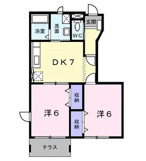 ピュアウイングA【1階】の間取り
