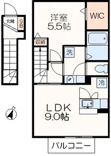 サニーフラット【2階】の間取り