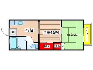 パークハイム成田・B【1階】の間取り