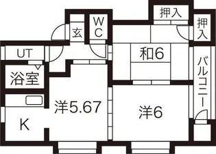 タウンハウスヨシダF1棟【2階】の間取り