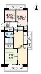 URアルビス池田【4階】の間取り