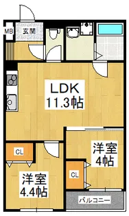 レジーナ本町【1階】の間取り