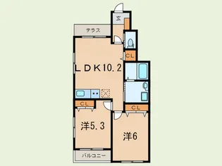 グランクレスト岡本【1階】の間取り