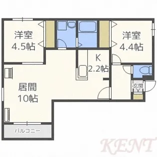 エルミタージュ発寒【4階】の間取り