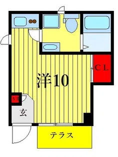 タウンカテッジ鹿骨【1階】の間取り