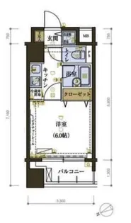 リヴシティ中央区築地【4階】の間取り