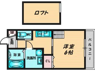 パレスハナテンI【2階】の間取り