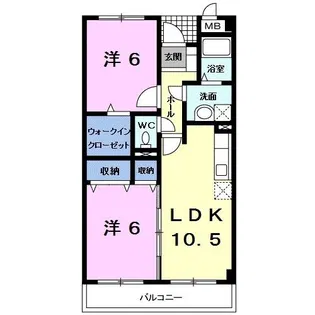 グランシャトー竹谷【2階】の間取り
