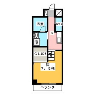 天王町コンフォート【8階】の間取り