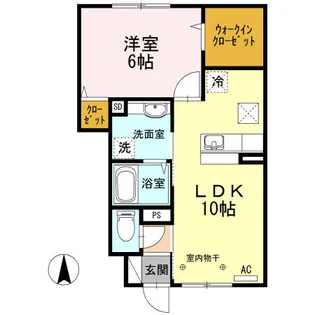 メゾンブルーフォレ【2階】の間取り