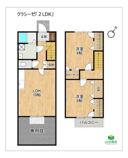 クラシーゼ「2LDK」【1階】の間取り