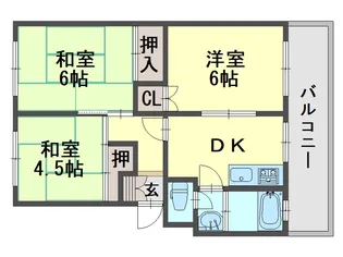 コーポラスはりま東D棟【2階】の間取り