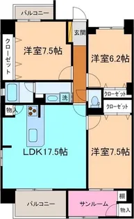 フォレスト金沢西泉【4階】の間取り