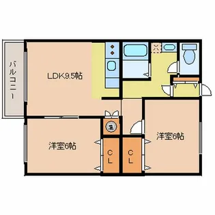 エーコーパティオス【2階】の間取り