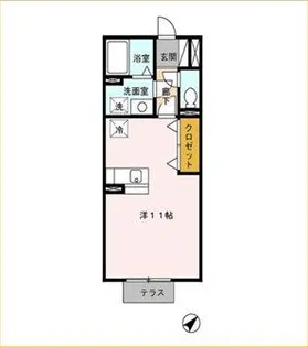 サニーフラット【1階】の間取り