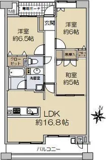 セレッソコート芦屋グランプレイズ【3階】の間取り