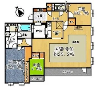 カルム宮の森ハウス【2階】の間取り