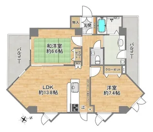 リヴェルテ湘南【2階】の間取り