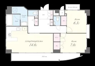 カノンパレス【9階】の間取り