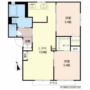コンフォール川原田D棟【1階】の間取り