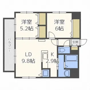 北海道札幌市中央区南十五条西9【マンション】の間取り