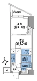 東京都北区田端2【マンション】の間取り