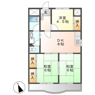 アトムハイツ【3階】の間取り