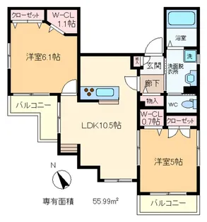 ヴァンベールKD【4階】の間取り
