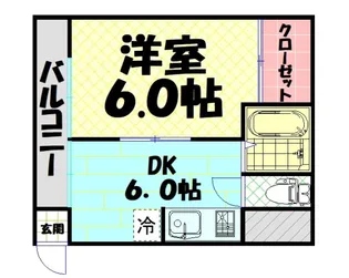 1DKの間取り画像