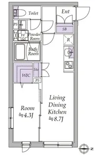 アトリオフラッツ日暮里【4階】の間取り