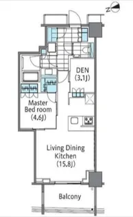 コンフォリア新宿イーストサイドタワー【16階】の間取り
