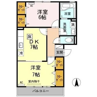 リビングタウン中野美保南 B棟【1階】の間取り