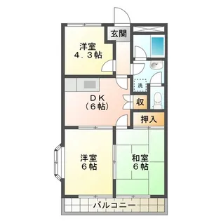 クィーンズコートC棟【2階】の間取り