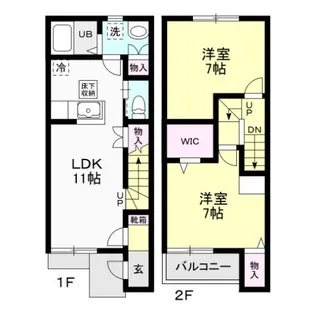 栃木県下野市仁良川【一戸建】の間取り