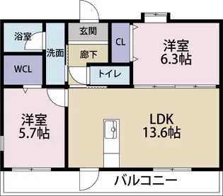 メゾン・ド・ゼフ【2階】の間取り
