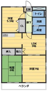 パレオシンセイIII【2階】の間取り