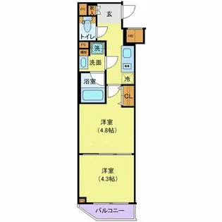 アンベリール大山WEST【2階】の間取り
